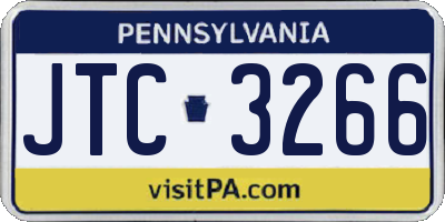 PA license plate JTC3266