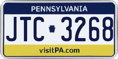 PA license plate JTC3268