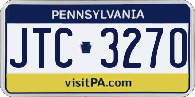 PA license plate JTC3270