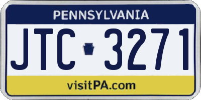 PA license plate JTC3271
