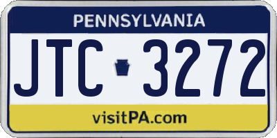 PA license plate JTC3272