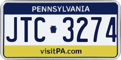 PA license plate JTC3274
