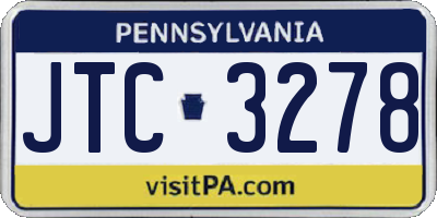PA license plate JTC3278