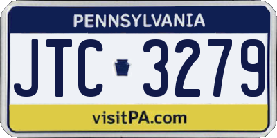 PA license plate JTC3279