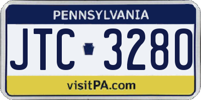 PA license plate JTC3280