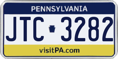 PA license plate JTC3282