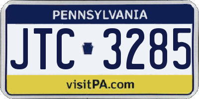 PA license plate JTC3285