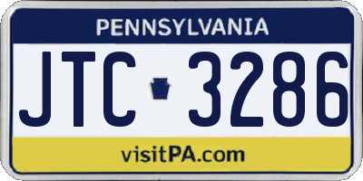 PA license plate JTC3286