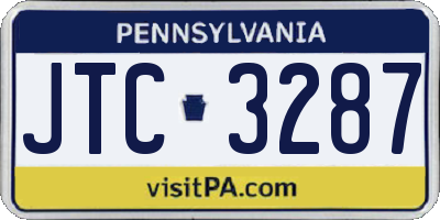 PA license plate JTC3287