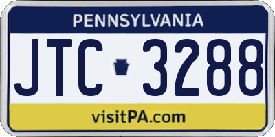 PA license plate JTC3288