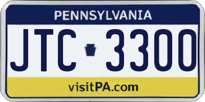 PA license plate JTC3300