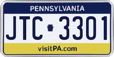 PA license plate JTC3301