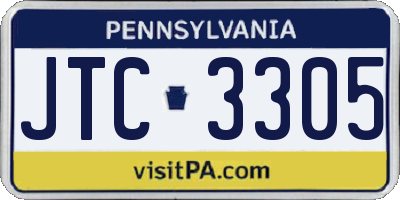 PA license plate JTC3305