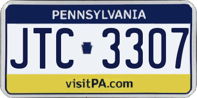 PA license plate JTC3307