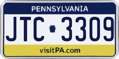 PA license plate JTC3309
