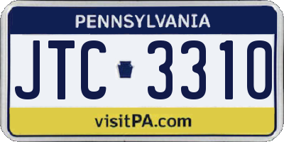 PA license plate JTC3310