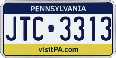 PA license plate JTC3313