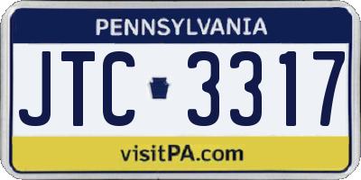 PA license plate JTC3317