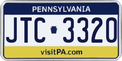 PA license plate JTC3320