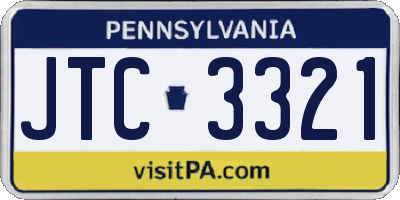 PA license plate JTC3321