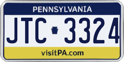 PA license plate JTC3324