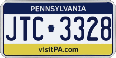 PA license plate JTC3328