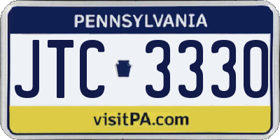 PA license plate JTC3330