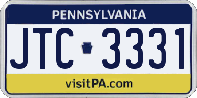 PA license plate JTC3331