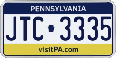 PA license plate JTC3335
