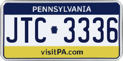 PA license plate JTC3336