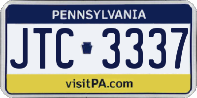 PA license plate JTC3337