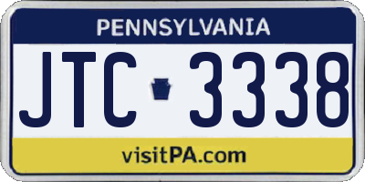 PA license plate JTC3338