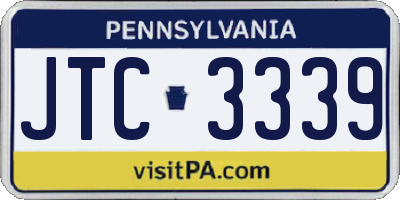 PA license plate JTC3339