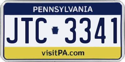 PA license plate JTC3341