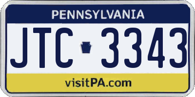 PA license plate JTC3343