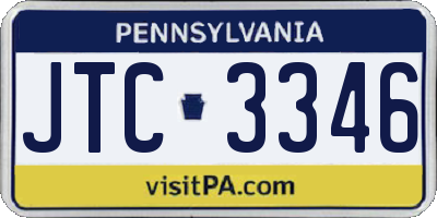 PA license plate JTC3346