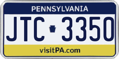 PA license plate JTC3350