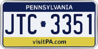 PA license plate JTC3351