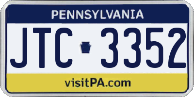 PA license plate JTC3352