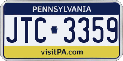 PA license plate JTC3359