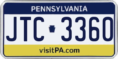 PA license plate JTC3360