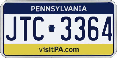 PA license plate JTC3364