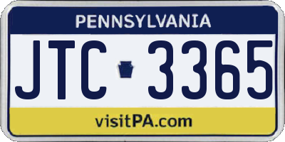 PA license plate JTC3365