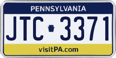 PA license plate JTC3371
