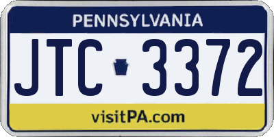 PA license plate JTC3372
