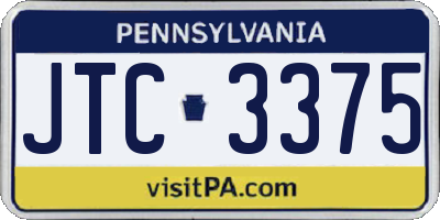 PA license plate JTC3375