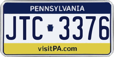 PA license plate JTC3376