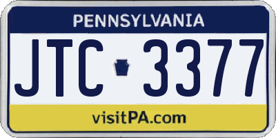 PA license plate JTC3377