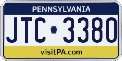 PA license plate JTC3380
