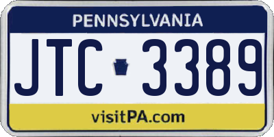PA license plate JTC3389
